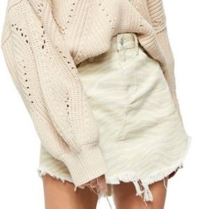 NWT - Free People zebra print denim skirt Size 26